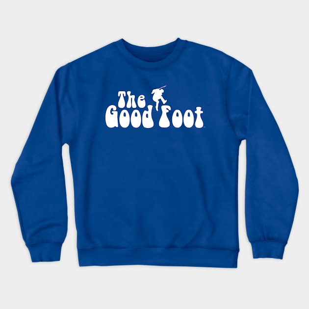 THE GOOD FOOT - (White logo / Blue outline) Crewneck Sweatshirt by The Good Foot